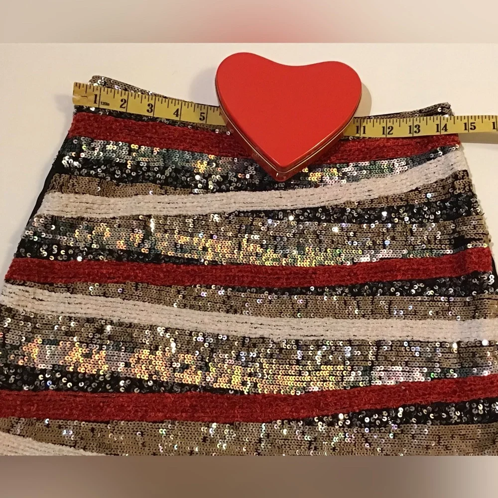 TFNC London sequin party holiday mini skirt size S - Picture 3 of 10